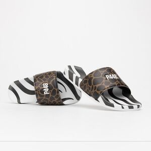 P448 W Super Zebra Leopard Pool Sandal Slide